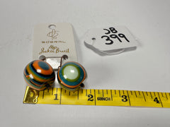 Jackie Brazil "Cat Eyes" Liquorice Balls Winter Mix Short Resin Earrings ( E0960 )