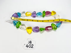 Jackie Brazil "Diamonds" Transparent Paris Mix Flintstone Bone 55cm Necklace ( N0061 )