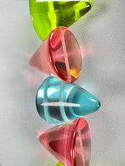 Jackie Brazil "Lagerfeld" Multi Coloured Transparent Large Cones Necklace ( N2896 )