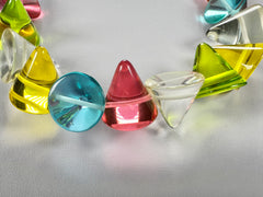 Jackie Brazil "Lagerfeld" Multi Coloured Transparent Large Cones Necklace ( N2896 )