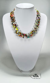 Jackie Brazil "Romeo" Cascade Linked Rectangle Beads Necklace ( N0034 )