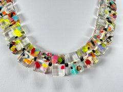 Jackie Brazil "Romeo" Cascade Linked Rectangle Beads Necklace ( N0034 )