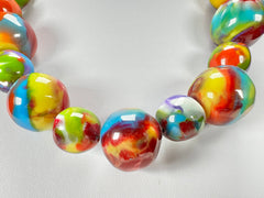 Jackie Brazil "Large Spheres" Kandinsky Short Abstract Necklace 50cm ( N2692 )