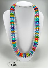 Jackie Brazil "Bela" Transparent Summer Mix Resin Mini Wheels 70cm Necklace ( N0043 )