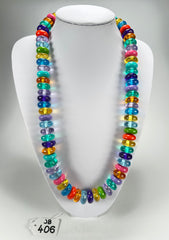 Jackie Brazil "Bela" Transparent Summer Mix Resin Mini Wheels 70cm Necklace ( N0043 )
