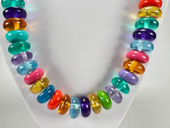 Jackie Brazil "Bela" Transparent Summer Mix Resin Mini Wheels 70cm Necklace ( N0043 )