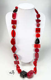Jackie Brazil "Indiana" Passion Mix Multi-Bead Long Resin 110cm Necklace ( N0038 )
