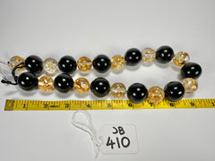 Jackie Brazil "Large Spheres" Black Gloss & Gold Flakes Short Abstract Necklace 50cm ( N2692 )