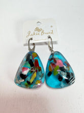 Jackie Brazil "Diamond" Light Blue Mix Flinstone on Hook Resin Earrings ( E0700 )
