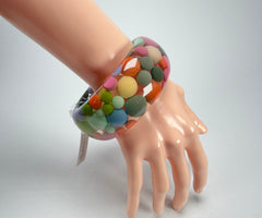 Jackie Brazil "Petit Balls" Spring Spots Solid Round Resin 3.4cm Bangle ( B2520 )