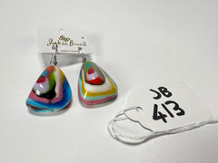 Jackie Brazil "Diamond" Kandinsky Flinstone on Hook Resin Earrings ( E0700 )