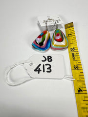Jackie Brazil "Diamond" Kandinsky Flinstone on Hook Resin Earrings ( E0700 )