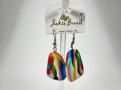 Jackie Brazil "Diamond" Kandinsky Flinstone on Hook Resin Earrings ( E0700 )