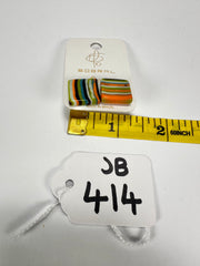 Jackie Brazil "Liquorice" Winter Mix Small Square Resin Earrings ( E0074 )