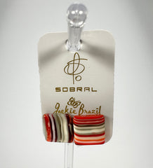 Jackie Brazil "Liquorice" Orange Mix Small Square Resin Earrings ( E0074 )