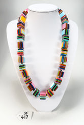 Jackie Brazil "POP" Liquorice Mix Colours Small Cubes 65cm Necklace ( N0046 )