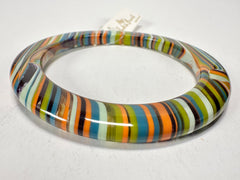 Jackie Brazil "Olympic Circles" Liquorice Allsorts Winter Colour 0.5cm Resin Bangle ( B2336 )