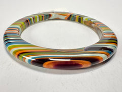 Jackie Brazil "Olympic Circles" Liquorice Allsorts Winter Colour 0.5cm Resin Bangle ( B2336 )