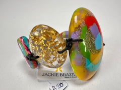 Jackie Brazil "Fusion" Mix Colours Multi Bead Resin Bracelet ( B0050 )
