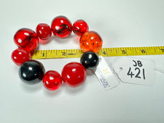 Jackie Brazil "Pebbles On Elastic" Passion Mix Resin Bracelet ( B2693 )