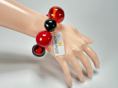 Jackie Brazil "Pebbles On Elastic" Passion Mix Resin Bracelet ( B2693 )