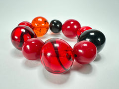 Jackie Brazil "Pebbles On Elastic" Passion Mix Resin Bracelet ( B2693 )