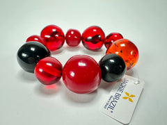 Jackie Brazil "Pebbles On Elastic" Passion Mix Resin Bracelet ( B2693 )