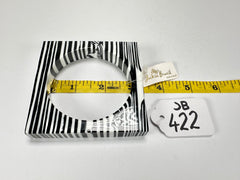 Jackie Brazil "Zebra" Liquorice Allsorts Black & White Striped 1.3cm Square Resin Bangle ( B2142 )