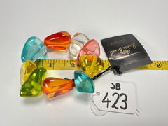 Jackie Brazil "Diamonds" Transparent Paris Mix Flintstone Bone Bracelet ( B0211 )