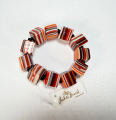 Jackie Brazil "POP" Liquorice Orange Mix Small Cubes Bracelet ( B0224 )