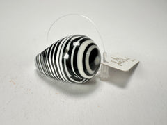 Jackie Brazil "Cat Eye" Liquorice Black & White Mix Large Domed Resin Ring ( R1159 ) UK P / USA 7.5