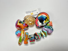 Jackie Brazil "Fusion" Mix Colours Multi Bead Resin Bracelet ( B0050 )
