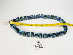 Jackie Brazil "POP" Liquorice Blue Mix Small Cubes 65cm Necklace ( N0046 )