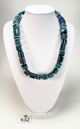 Jackie Brazil "POP" Liquorice Blue Mix Small Cubes 65cm Necklace ( N0046 )