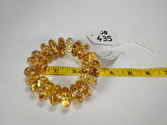 Jackie Brazil "Ana" Gold Flakes Elasticated Wheels Resin Bracelet ( B0910 )