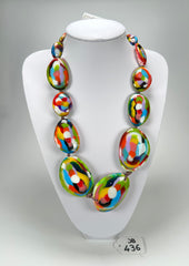 Jackie Brazil "Kandinsky" Long Flat Riverstones 65cm Necklace ( N3700 )