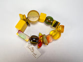 Jackie Brazil "Indiana" Yellow Mix Multi Bead Resin Bracelet ( B0210 )