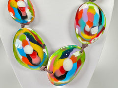 Jackie Brazil "Kandinsky" Long Flat Riverstones 65cm Necklace ( N3700 )