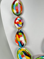 Jackie Brazil "Kandinsky" Long Flat Riverstones 65cm Necklace ( N3700 )