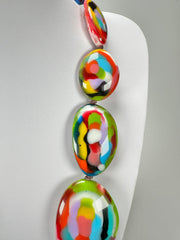 Jackie Brazil "Kandinsky" Long Flat Riverstones 65cm Necklace ( N3700 )