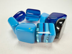 Jackie Brazil "Indiana" Light Blue Mix Multi Bead Resin Bracelet ( B0210 )