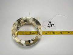 Jackie Brazil "Petit Balls" Cream Mix Spots Solid Round Resin 3.4cm Bangle ( B2520 )