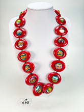 Jackie Brazil "Saturn" Red Gloss & Kandinsky Disc & Ball Long 75cm Necklace ( N0052 )