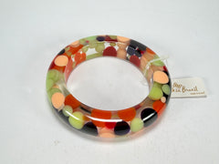 Jackie Brazil "Shinny Spotted" Party Mix Spots Solid Round Resin 1.7cm Bangle ( B1726 )