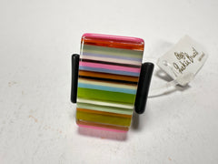 Jackie Brazil "Toppa" Liquorice Spring Mix Resin Ring ( R0152 ) UK Q / USA 8