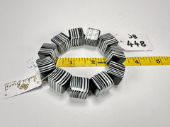 Jackie Brazil "POP" Liquorice Black & White Small Cubes Bracelet ( B0224 )