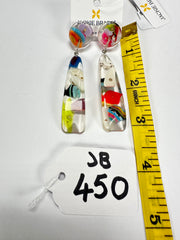 Jackie Brazil "Mel" Cascade Stud & Leaf On Pin Resin Earrings ( E4500 )