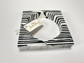 Jackie Brazil "Zebra" Liquorice Allsorts Black & White Striped 1.3cm Square Resin Bangle ( B2142 )