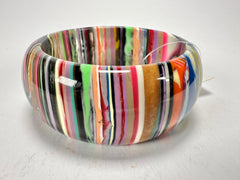 Jackie Brazil "All Sorts "Liquorice w/Cat Eye Mix Colours 3.4cm Bangle ( B2444 )