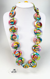 Jackie Brazil "Saturn" Kandinsky Disc & Ball Long 75cm Necklace ( N0052 )
